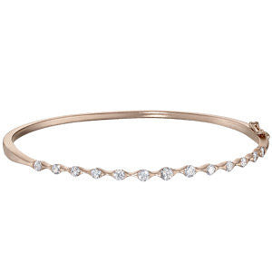 14K White 1 CTW Diamond Bangle Bracelet