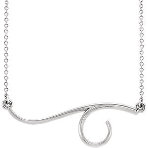 14K White Freeform Bar 16" Necklace