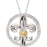 Cubic Zirconia Fleur-de-lis Necklace