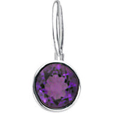 Sterling Silver February Birthstone 11.5x4.5mm Hook Charm-Pendant