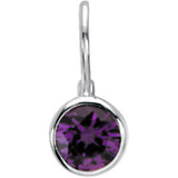 Sterling Silver February Birthstone 11.5x4.5mm Hook Charm-Pendant