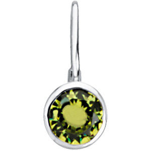 Sterling Silver February Birthstone 11.5x4.5mm Hook Charm-Pendant