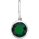 Sterling Silver February Birthstone 11.5x4.5mm Hook Charm-Pendant