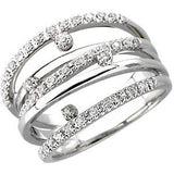 14K White 1-3 CTW Diamond Right Hand Ring