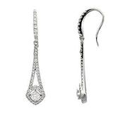 14K White 3-4 CTW Diamond Chandelier Earrings