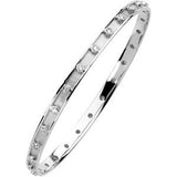 14K White 3-4 CTW Diamond Bangle Bracelet