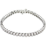 14K White 6 CTW Diamond Line 7.25" Bracelet