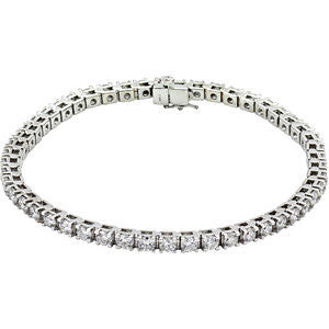 14K White 4 1-2 CTW Diamond Line 7.25" Bracelet