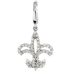 14K White 1-4 CTW Diamond Charm