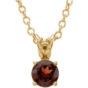 14K Yellow Mozambique Garnet 18" Necklace