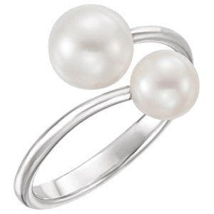 14K White Freshwater Cultured Pearl Ring