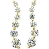 14K Yellow Journey Diamond Earrings