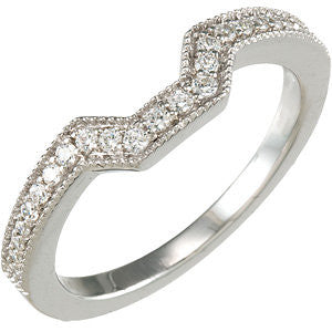 14K White 1-8 CTW Diamond Matching Band