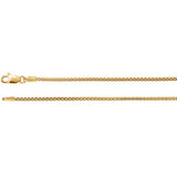 14K Yellow 1.5mm Hollow Popcorn 16" Chain