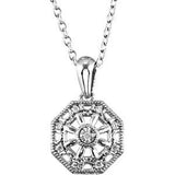 Sterling Silver .04 CTW Diamond 18" Necklace