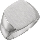 18K Yellow 16mm Men's Signet Ring with Brush Top Finish