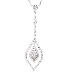 14K White 7-8 CTW Diamond Geometric 18" Necklace