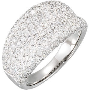 14K White 1 1-5 CTW Diamond Pavé Ring