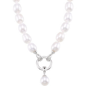 Freshwater Cultured Pearl Necklace with Detachable Enhancer