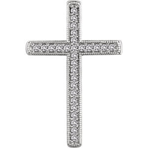 14K Yellow 1/4 CTW Diamond Cross Pendant