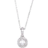 14K White Emerald & 1-4 CTW Diamond 18" Necklace