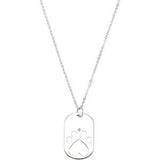 Sterling Silver 32x20.6mm .02 CTW Diamond Dog Tag 18" Necklace with Packaging