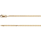 14K White 1.75mm Solid Diamond-Cut Cable 7" Chain