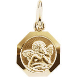 14K Yellow 8mm Angel Pendant