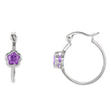 Sterling Silver BFlower™ Rose CZ Dangle Earrings