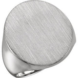 18K Yellow 14x12mm Men's Signet Ring with Brush Finish