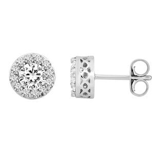 14K White 7-8 CTW Diamond Fantasy™ Cluster Earrings