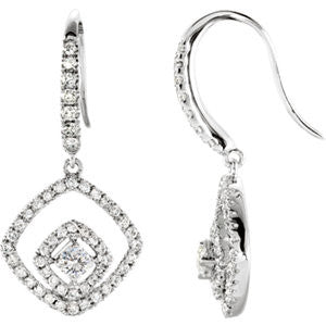 14K White 3-4 CTW Diamond Earrings