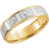 14K Yellow/White 6mm Grooved Band 10