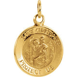 18K Yellow 21.75mm St. Christopher Medal