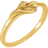 14K Yellow Unblossomed Chastity Ring Size 6