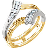 14K White-Yellow 1-4 CTW Diamond Ring Guard