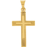 14K White 19.5x11mm Cross Pendant