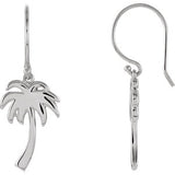 14K Yellow Petite Palm Tree Earrings