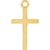 14K Rose Cross Charm