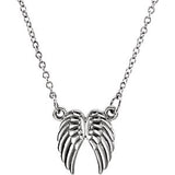 Sterling Silver Angel Wings 16-18" Necklace