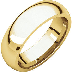 18K Yellow 6mm Comfort Fit Band