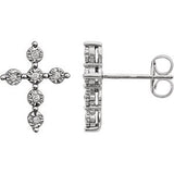 14K White 1/10 CTW Diamond Earrings