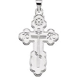 Sterling Silver 26x17mm Orthodox Cross Pendant with Packaging