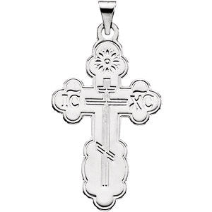 Sterling Silver 26x17mm Orthodox Cross Pendant with Packaging