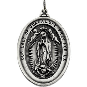 Sterling Silver 34.25x25.75 Our Lady Of Guadalupe Medal