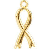 14K White Breast Cancer Awareness Ribbon Charm