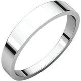 Platinum 3mm Flat Tapered Band