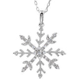 Sterling Silver Cubic Zirconia Snowflake 18" Necklace