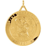 18K Yellow 21.75mm St. Christopher Medal