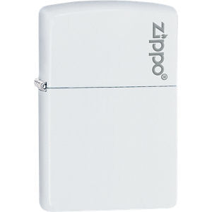 White Matte Lighter with Zippo® Logo